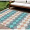 Homeroots 10' X 14' Teal Blue Gray And Copper Geometric Washable Indoor Outdoor Area Rug 597931 - alternate 1