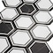 Apollo Tile Aureole 8.66 in. x 9.84 in. Matte White and Black Porcelain Hexagon Wall and Floor Tile (8.07 sq ft/case) - 18 Sheets APLENC88DAYA - alternate 10