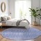 Homeroots 8' Sky Blue Purple And Ivory Round Tribal Washable Indoor Outdoor Area Rug 582634 - alternate 6
