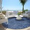 Homeroots 8' Navy Blue And Blue Round Southwestern Washable Indoor Outdoor Area Rug 587070 - alternate 3