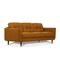 Homeroots 83" Orange Leather Sofa With Black Legs 491283 - alternate 7