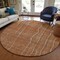 Homeroots 8' Brown Copper And Gray Round Striped Washable Indoor Outdoor Area Rug 597423 - alternate 4