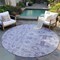Homeroots 8' Lavender Purple And Gray Round Oriental Washable Indoor Outdoor Area Rug 582094 - alternate 5