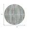 Homeroots 8' Teal Blue And Brown Round Striped Washable Indoor Outdoor Area Rug 631565 - alternate 5