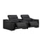 Homeroots 93in Black and Silver Leather Power Reclining Loveseat 643824 - alternate 4
