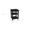 Homeroots 28" Black Solid Wood Nightstand 548314 - alternate 5