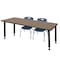 Regency Kee Adjustable Classroom Table W/ 2 Andy Stack Chairs, 66 in W, 30 in L, Noble Oak MT6630NOAPBK45NV - alternate 1
