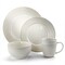 Elama Market Finds 16 Piece Round Stoneware Dinnerware Set in Embossed White EL-MARKETFINDS16 - alternate 9