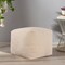 Homeroots 18" Ivory Chenille Cube Pouf Ottoman 534104 - alternate 5