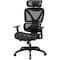 Lorell High-Back Mesh Chair with Headrest, Black LLR84396 - alternate 1