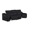 Homeroots 103" Black Italian Leather Reclining USB Sofa 632884 - alternate 6