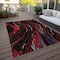Homeroots 5' X 8' Black Red And Gray Abstract Washable Indoor Outdoor Area Rug 600211 - alternate 8