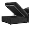 Homeroots Black Linen Blend Modular L Shaped Three Piece Corner Sectional 716928 - alternate 1