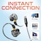 Delton Ergonomic Wired In-Ear USB-C Computer Headset with In-line Microphone, Black 31EC - alternate 6