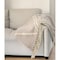 Homeroots 60" X 50" Cream Woven Cotton Herringbone Throw Blanket with Fringe 516550 - alternate 3