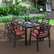 Leisuremod Chelsea Modern Patio Dining Armchair in Aluminum with Removable Cushions, Cherry Red, 2PK CC20BL-CHR2 - alternate 7