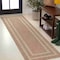 Jonathan Y Frenzy Smart Jute Minimalist Boho Inset Border Natural/Beige 2 ft. x 8 ft. Indoor/Outdoor Runner Rug FXV204A-28 - alternate 1