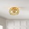 Jonathan Y Violet 12.5" 2-Light Industrial Vintage Iron/Glass LED Flush Mount, Brass Gold JYL9927A - alternate 7