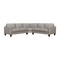 Homeroots Gray Leather L Shaped Three Piece Corner Sectional 548959 - alternate 1