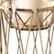 Homeroots 10" Antiqued Brass Distressed Geometric Metal And Glass Tabletop Hurricane Candle Holder 608381 - alternate 3