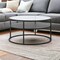 Homeroots 32" Black Glass And Steel Round Coffee Table With Shelf 520917 - alternate 5