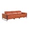 Homeroots 103" Camel Top Grain Leather Reclining Metal USB Sofa 720329 - alternate 1