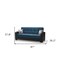 Homeroots 87" Blue Microfiber And Faux Leather Sleeper Sofa And Toss Pillows With Brown Legs 607176 - alternate 7