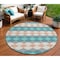 Homeroots 8' Teal Blue Gray And Copper Round Geometric Washable Indoor Outdoor Area Rug 597928 - alternate 1