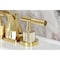 Kingston Brass Widespread Bathroom Faucet with Knurled Handle and Brass Pop-Up, Polished Brass KS4942KNL - alternate 3