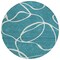 Homeroots 8' Teal Blue And Ivory Round Abstract Washable Indoor Outdoor Area Rug 597525 - alternate 6
