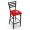 Holland Bar Stool Co 25" Blk Wrinkle Illinois State Stationary Counter Stool, Ladder Back L00425IllStU - alternate 1