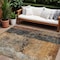 Homeroots 9' X 12' Copper And Black Abstract Washable Indoor Outdoor Area Rug 606072 - alternate 1