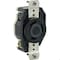 Leviton Flanged Locking Receptacle, L7-30R, 30 A, 277V AC, Single Phase, 2 Pole, Flush Mount, Black 2630 - alternate 1