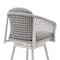 Armen Living Rhodes Outdoor Patio Swivel Counter Stool in Aluminum with Light Gray Rope and Cushions LCRHBALGRY26 - alternate 5