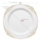 Smarty Had A Party 7.5" White with Gold Fancy Round Disposable Plastic Salad Plates, 120PK 8887-WHG-CASE - alternate 4