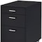 Homeroots 28" Black Wood And Metal Three Drawers Filing Cabinet 286625 - alternate 4
