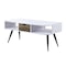 Homeroots 44" White and Black Melamine Veneer And Metal Coffee Table With Drawer And Shelf 490563 - alternate 5