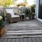 Homeroots 10' X 14' Charcoal And Gray Striped Washable Indoor Outdoor Area Rug 605896 - alternate 7