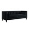 Homeroots 83" Black Velvet Wood Sofa With Toss Pillows 543949 - alternate 6