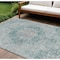 Homeroots 10' X 14' Teal Blue Floral Medallion Washable Indoor Outdoor Area Rug 607949 - alternate 1