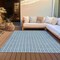 Homeroots 5' X 8' Denim Blue And Ivory Geometric Washable Indoor Outdoor Area Rug 614738 - alternate 6