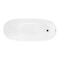 Kingston Brass 54" Acrylic Oval Single Slipper Freestanding Tub with Drain, Glossy White/Matte Black VTRS542827C310 - alternate 1
