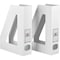 Acrimet Magazine File Holder Vertical Rack, Durable Plastic Desk Organizer, White, 2PK 277.7 - alternate 1