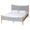 Baxton Studio Taylin Mid-Century Grey Corduroy and Oak Brown Wood Queen Bed 257-14148-ZORO - alternate 1