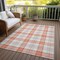 Homeroots 5' X 8' Coral And Beige Plaid Washable Indoor Outdoor Area Rug 601321 - alternate 6