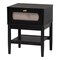Baxton Studio Shirin Mid-Century Beige Fabric and Black Wood Queen 4-Piece Bedroom Set with Two nightstands 255-14152-14151-14149-14149-ZORO - alternate 6
