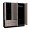 Homeroots 71" Light Oak and Black Four Door Wardrobe Closet with Mirrors 403743 - alternate 6