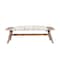 Homeroots 50" White and Brown Cotton Upholstered Striped Bench 548263 - alternate 1
