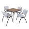 Regency Square Kahlo Breakroom Table W/ 4 M Stack Chairs, 30 in W, 30 in L, Noble Oak TPL3030NOCM47GY - alternate 1