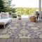 Homeroots 8' X 10' Eggplant Beige And Green Floral Washable Indoor Outdoor Area Rug 605202 - alternate 8